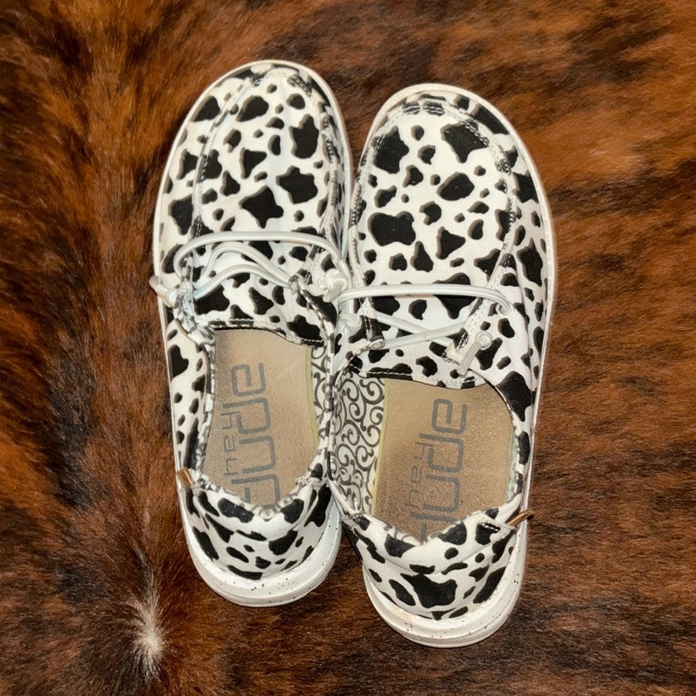 Hey dude cow print